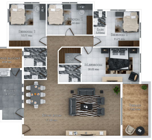 Eden Heights four Bedroom Floor Plan